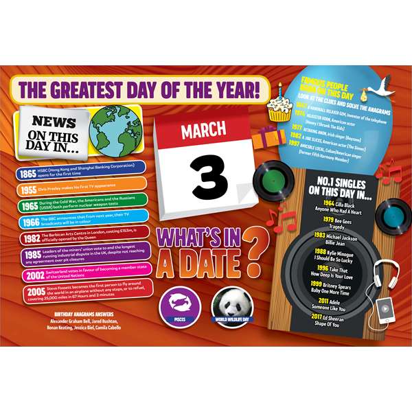 WHAT'S IN A DATE 3rd MARCH STANDARD 