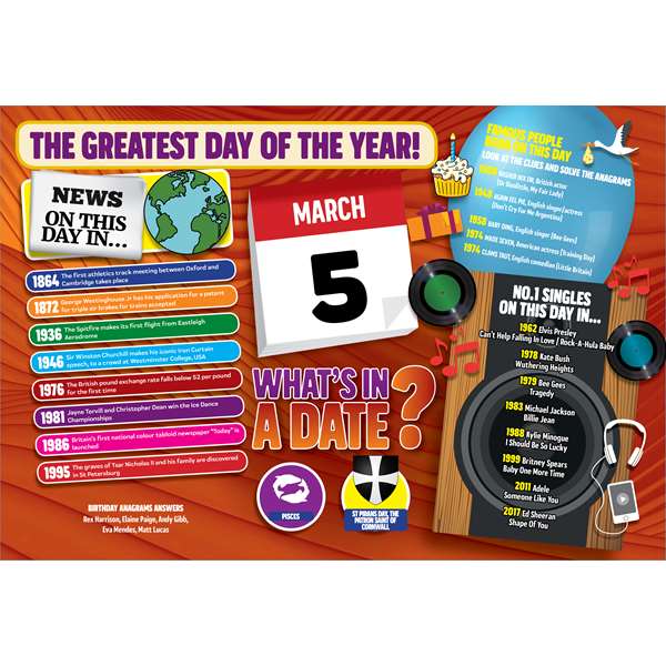 WHAT'S IN A DATE 5th MARCH STANDARD 