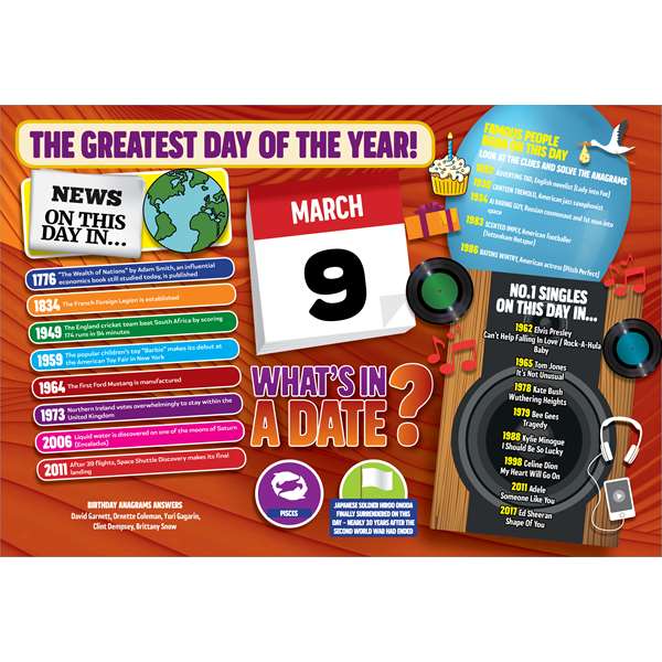WHAT'S IN A DATE 9th MARCH STANDARD 