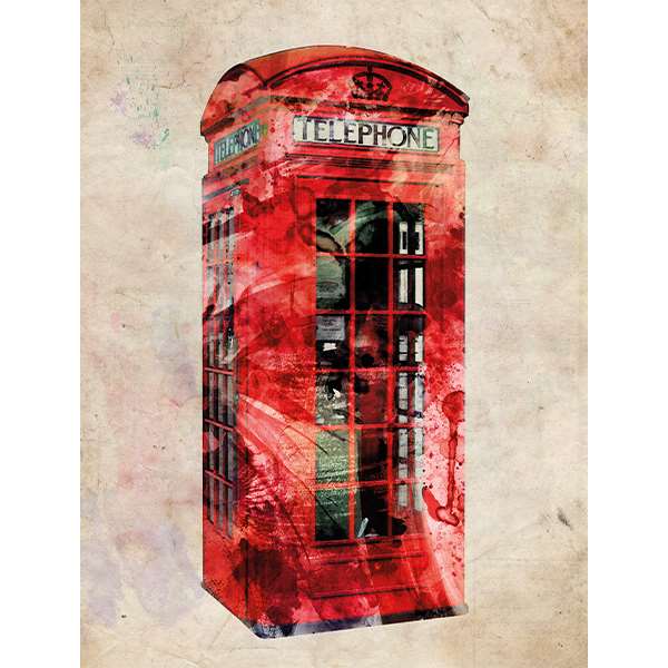 RED TELEPHONE BOX URBAN ART