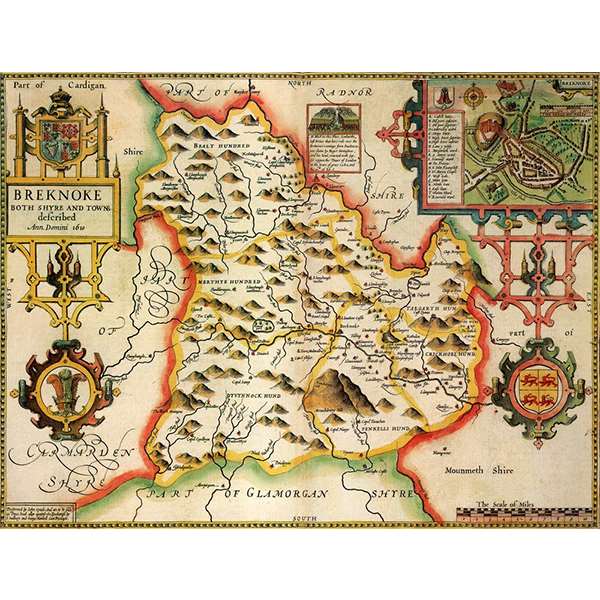 HISTORICAL MAP BRECONSHIRE (M4JHIST400)