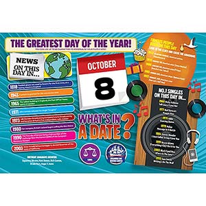 WHAT'S IN A DATE 8th OCTOBER PERSONALISED 